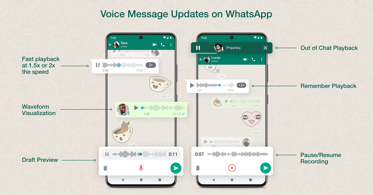 WhatsApp gets better voice messages