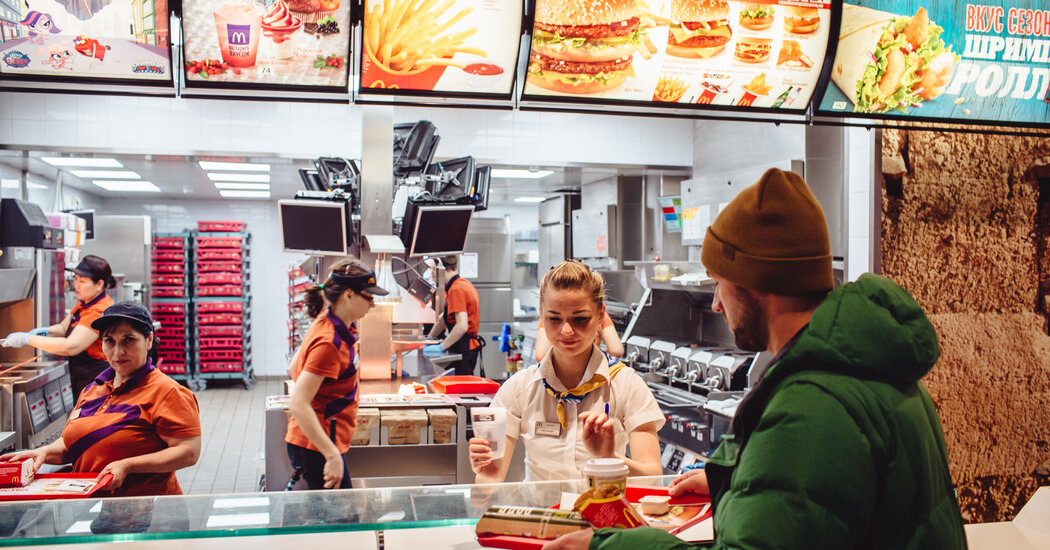 Fast food chains remain open in Russia, and mostly quiet around Ukraine