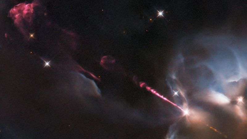 The Hubble Telescope captures an amazing laser-like jet from an infant star (photo)