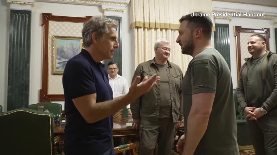 Ben Stiller meets with President Volodymyr Zelensky in Ukraine