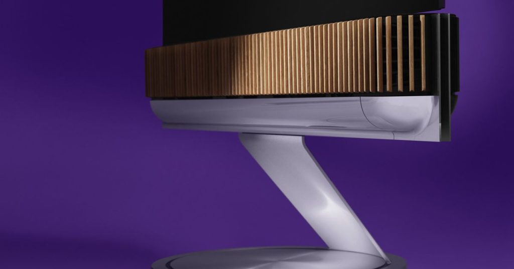 Bang & Olufsen's Beosound Theater TV Stand will flip your TV too