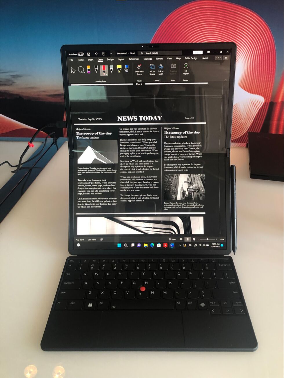 ThinkPad X1 Fold 16 inch in one of its unique looks. 