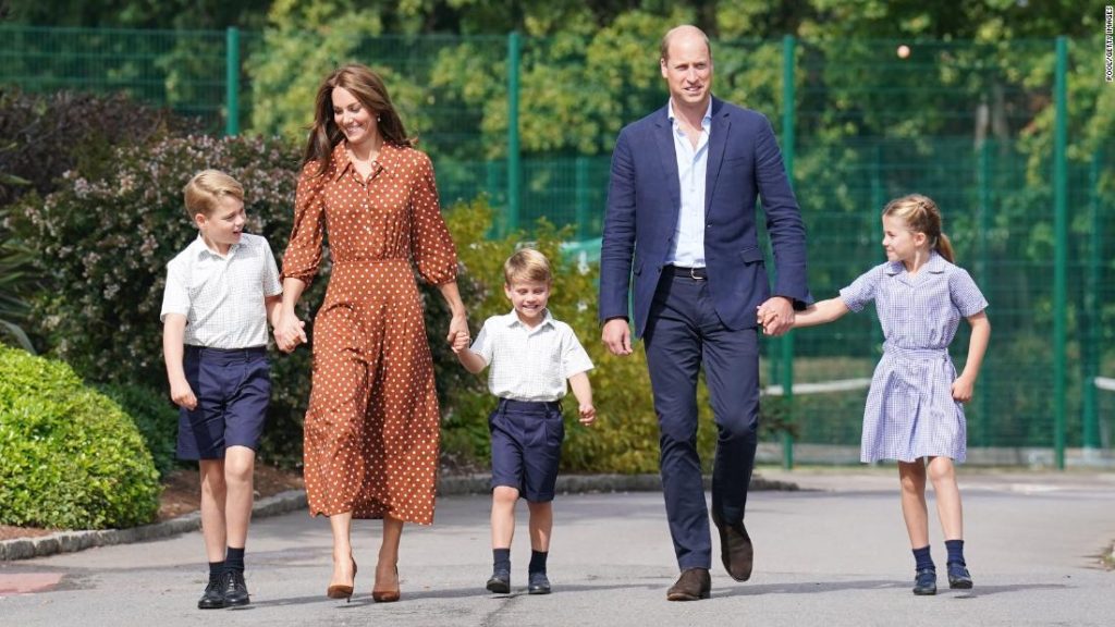 LAMBROOKE SCHOOL: Royal children George, Charlotte and Louis arrive on their first day