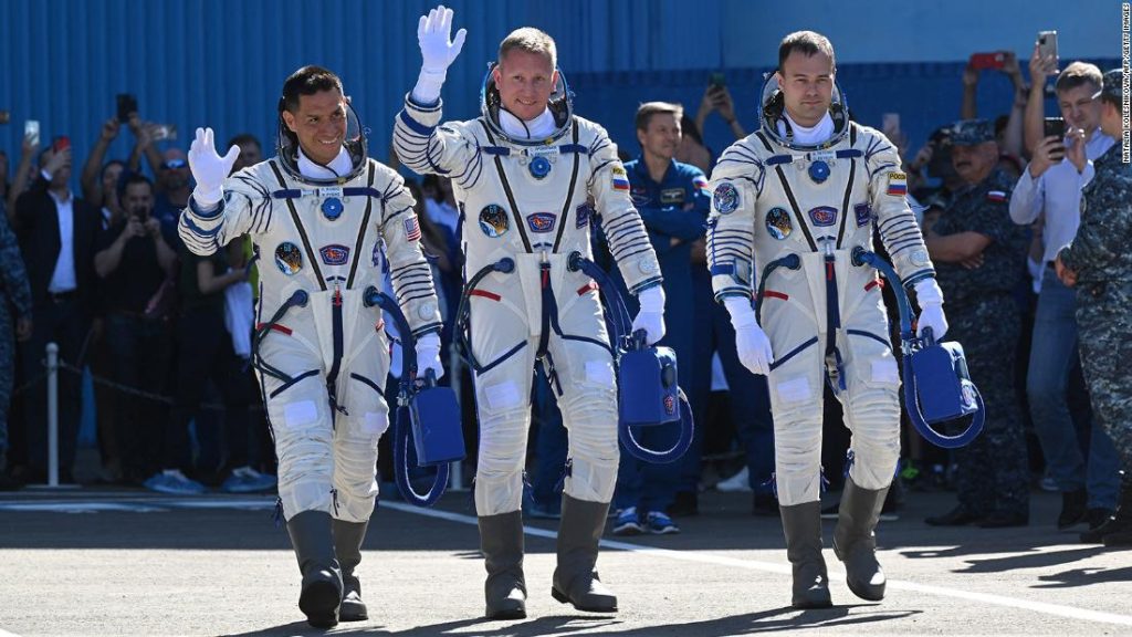 NASA astronaut, Russian cosmonauts blast off into space