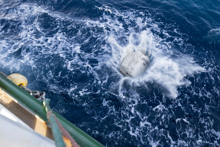 UK: Against 'devastating' fishing, Greenpeace throws stone blocks into the sea